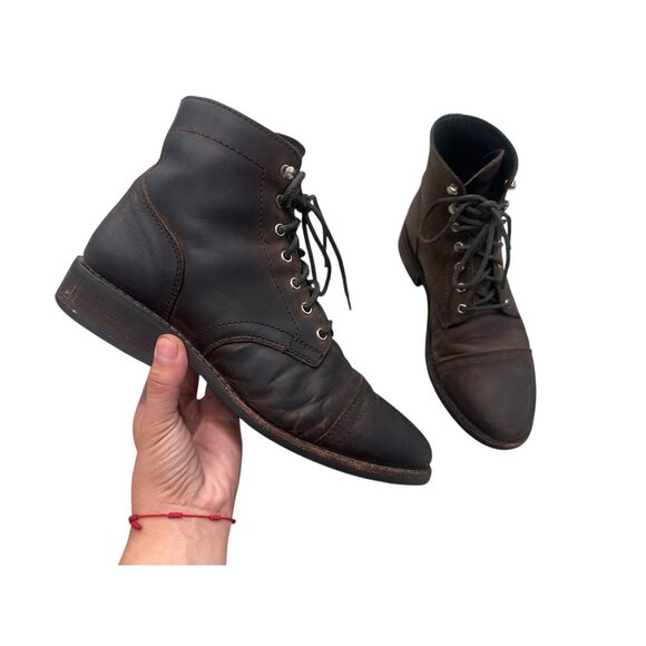 Thursday Boots Captain Lace Up Boots Womens 10.5 Mens 9 Brown Nubuck Victorian main image 9